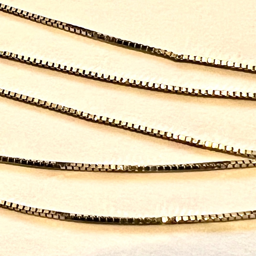 14K White Gold Box Chain Necklace PCI 18.5” 0.79g Dainty Fine - Picture 8 of 9